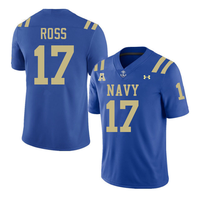 Navy Midshipmen #17 Justin Ross College Football Jerseys,Apparels Stitched-Royal Navy Midshipmen #17 Justin Ross College Football Jerseys,Apparels Stitched-Royal